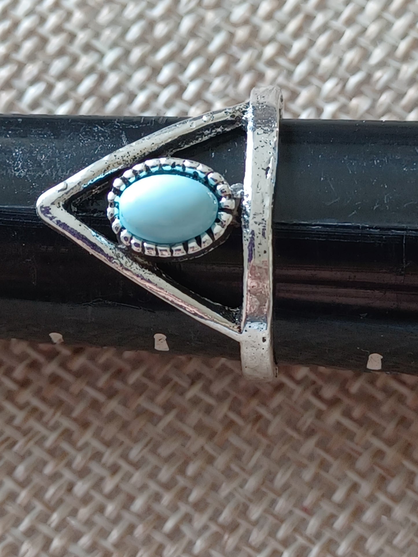 Turquoise Triangle Ring - Size 7 1/2