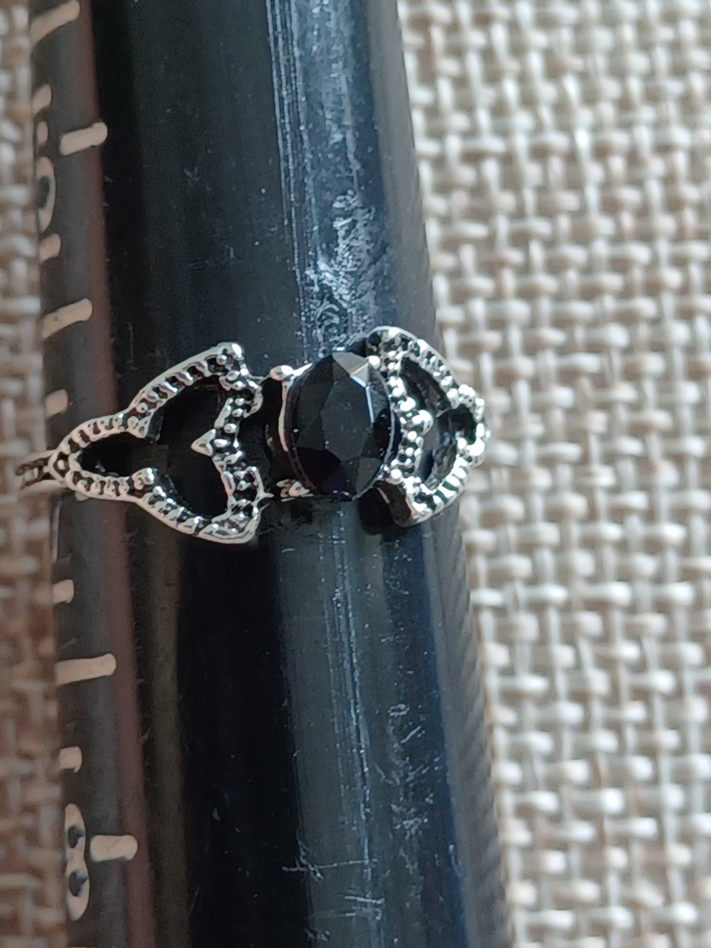 Black Agate Ring - Size 7