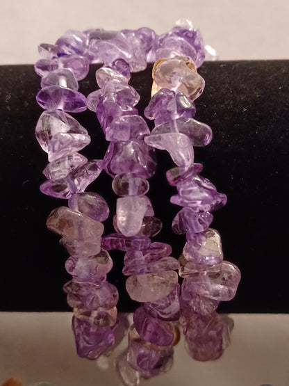 Light Amethyst Natural Stone Stretch Bracelet