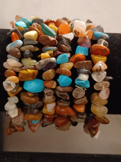 Mixed Natural Stone Stretch Bracelet
