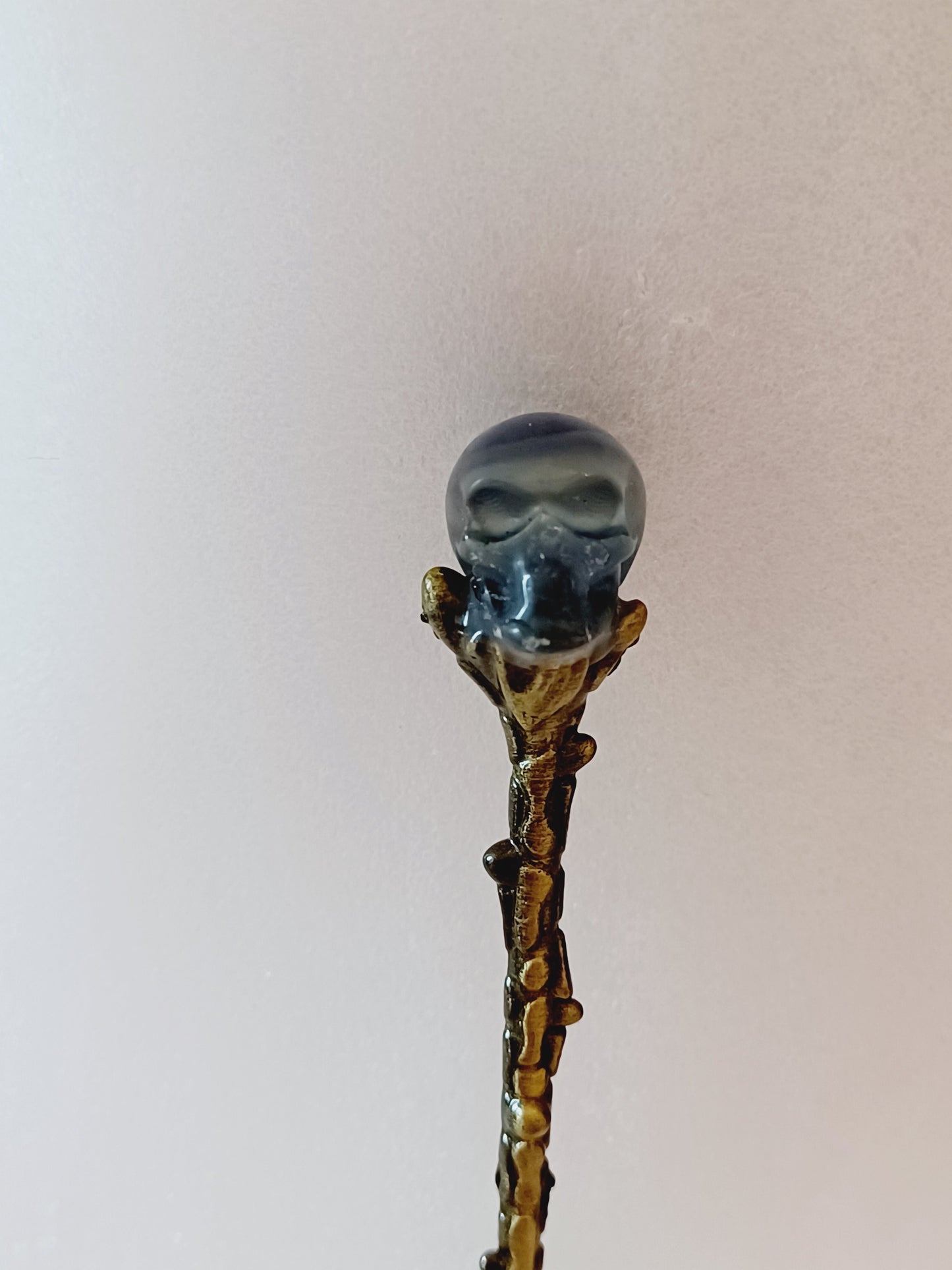 Spoon with Crystal Skull Top - Gold