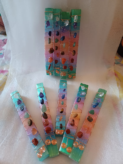 Rainbow Selenite Chakra Stone Wand