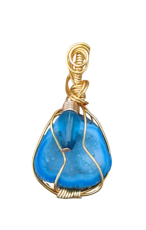 Dyed Druzy Quartz Christmas Light Necklace