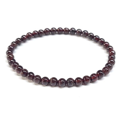 Garnet Round Bead Bracelet - Stone of Passion & Vitality