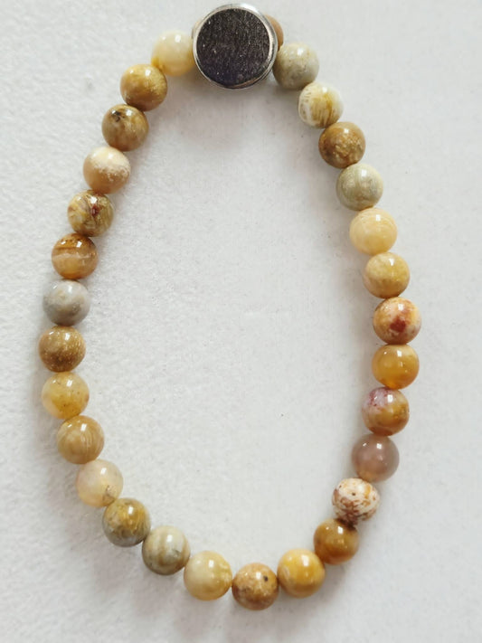Snakeskin Agate Natural Stone Stretch Bracelet