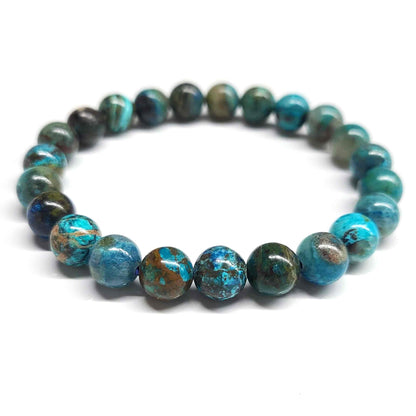 Chrysocolla Round Bead Bracelet - The Peace Stone