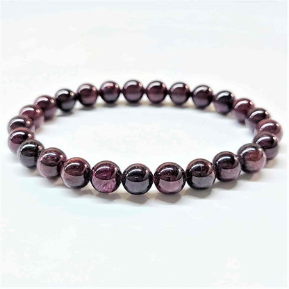 Garnet Round Bead Bracelet - Stone of Passion & Vitality