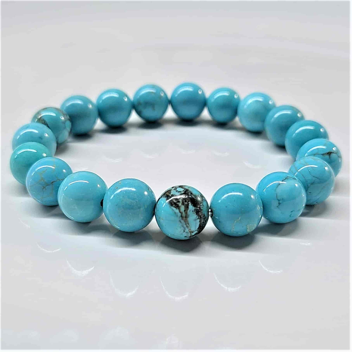 Blue Howlite Round Bead Bracelet - The Anger Eater