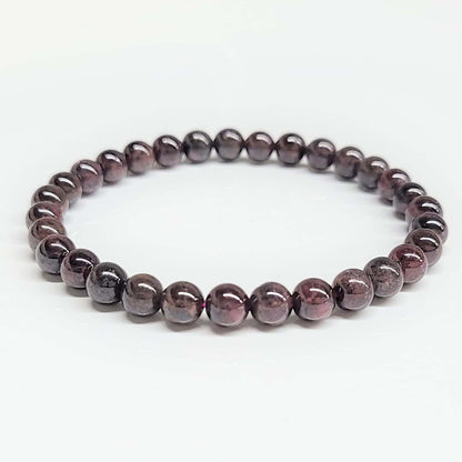 Garnet Round Bead Bracelet - Stone of Passion & Vitality