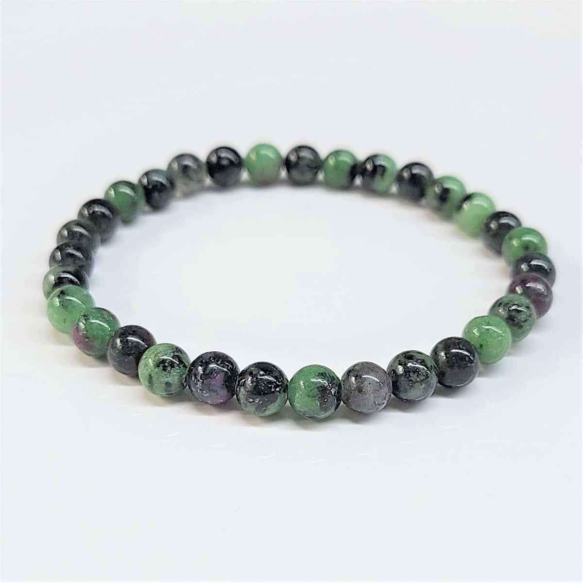 Ruby Zoisite Round Bead Bracelet - The Anti Lazy Stone