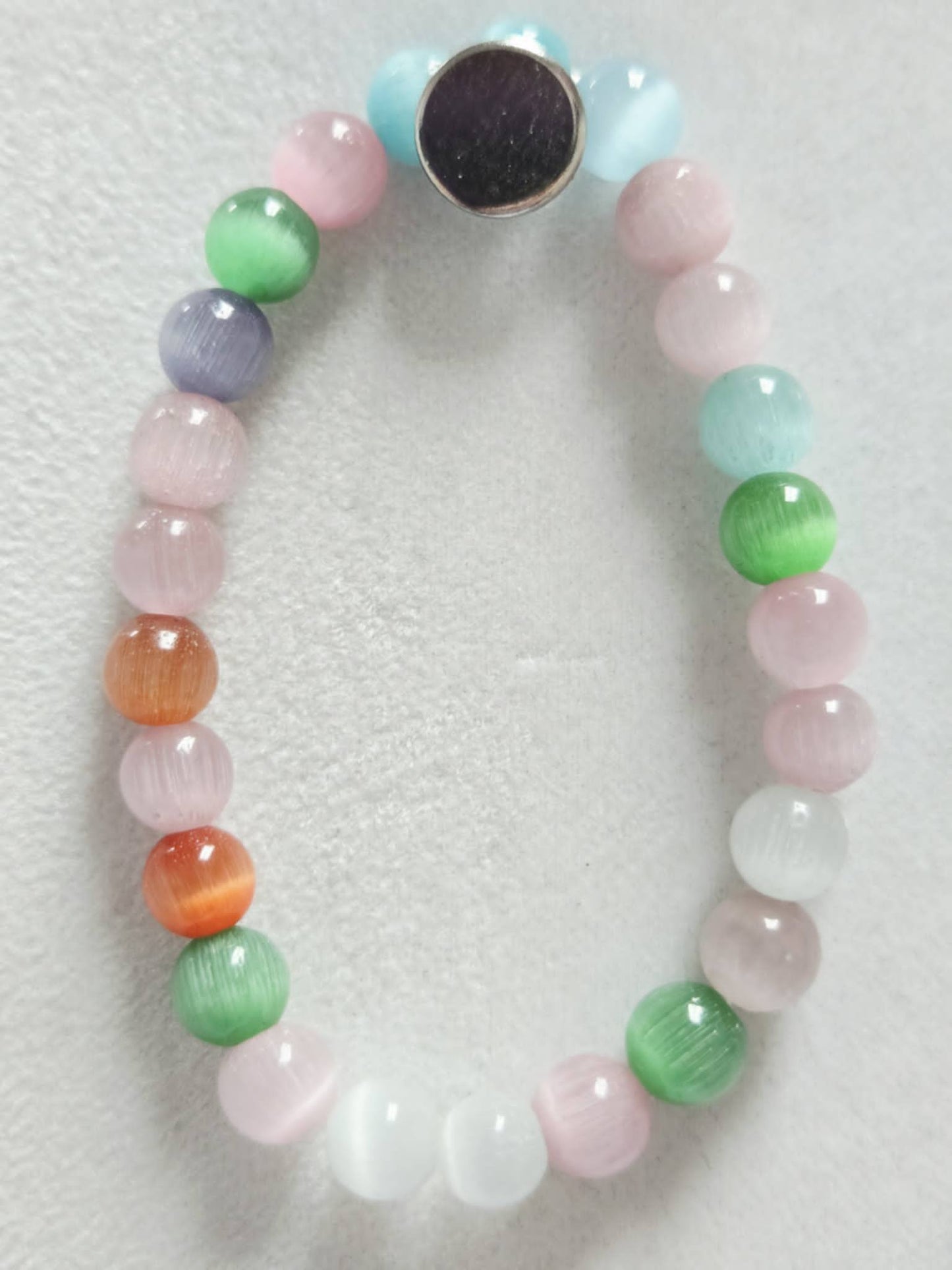 Cat's Eye Glass Stretch Bracelet