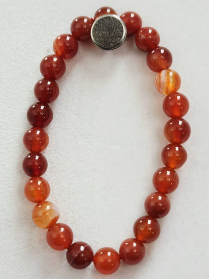 Carnelian Agate Natural Stone Stretch Bracelet