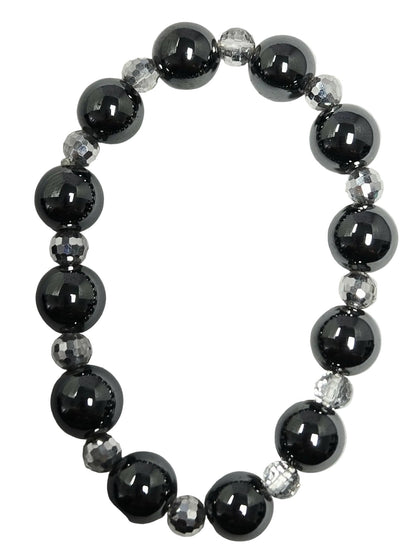 Hematite with Silver Beads Bracelet