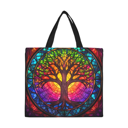 Stained Glass Tree of Life Tote Bag - Large