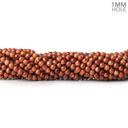 4mm Goldstone Plain Round Beads, 14 inch