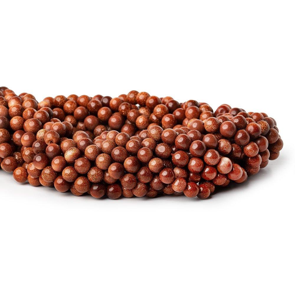 4.5mm Goldstone Plain Round Beads, 14 inch