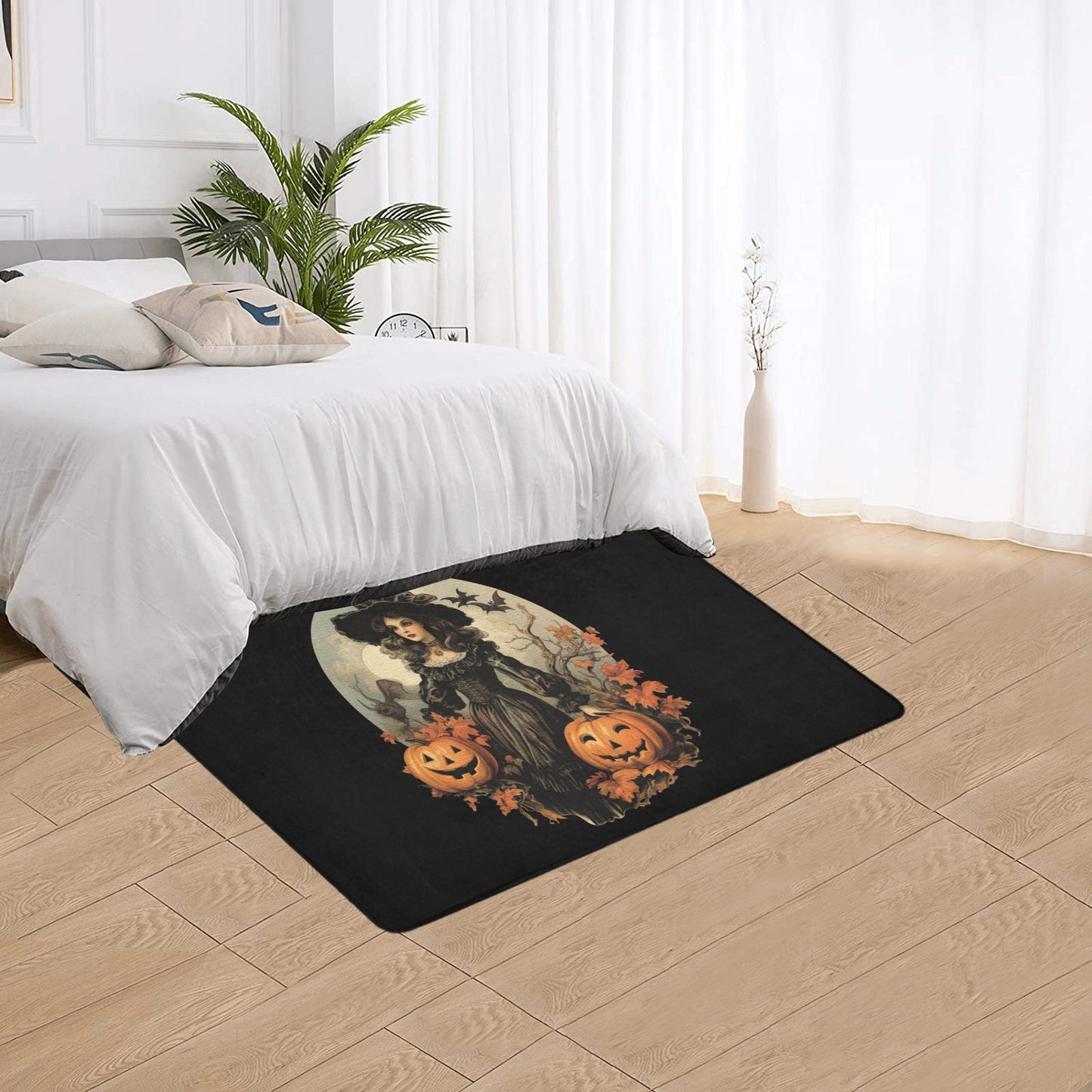 Witchy Area Rug with Black Binding