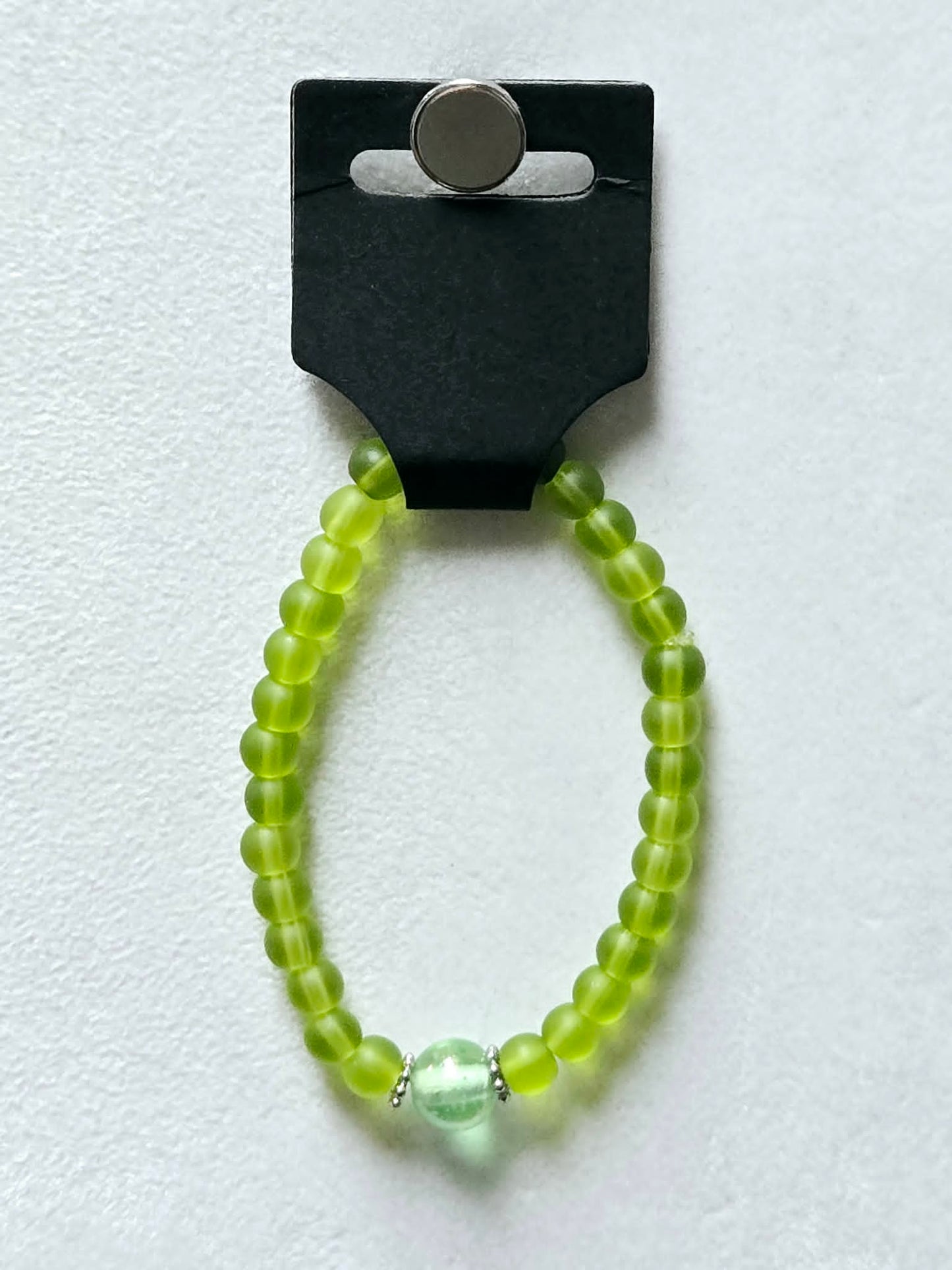 Peridot Sea Glass Bracelet