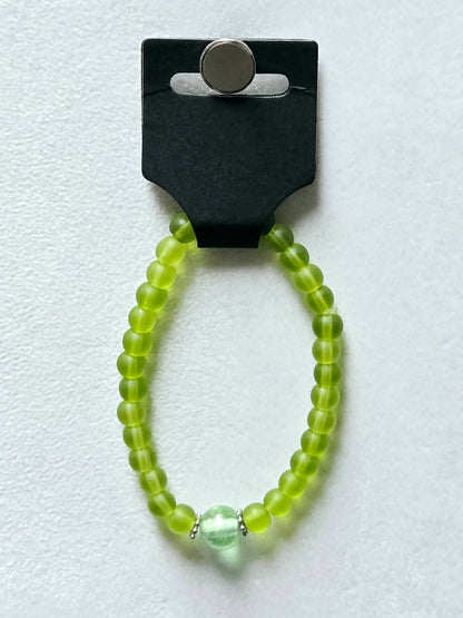 Peridot Sea Glass Bracelet