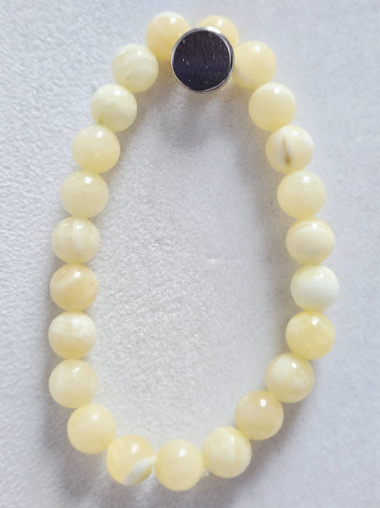 Yellow Calcite Natural Stone Stretch Bracelet