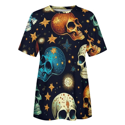 Women's Skulls Cotton T-Shirt