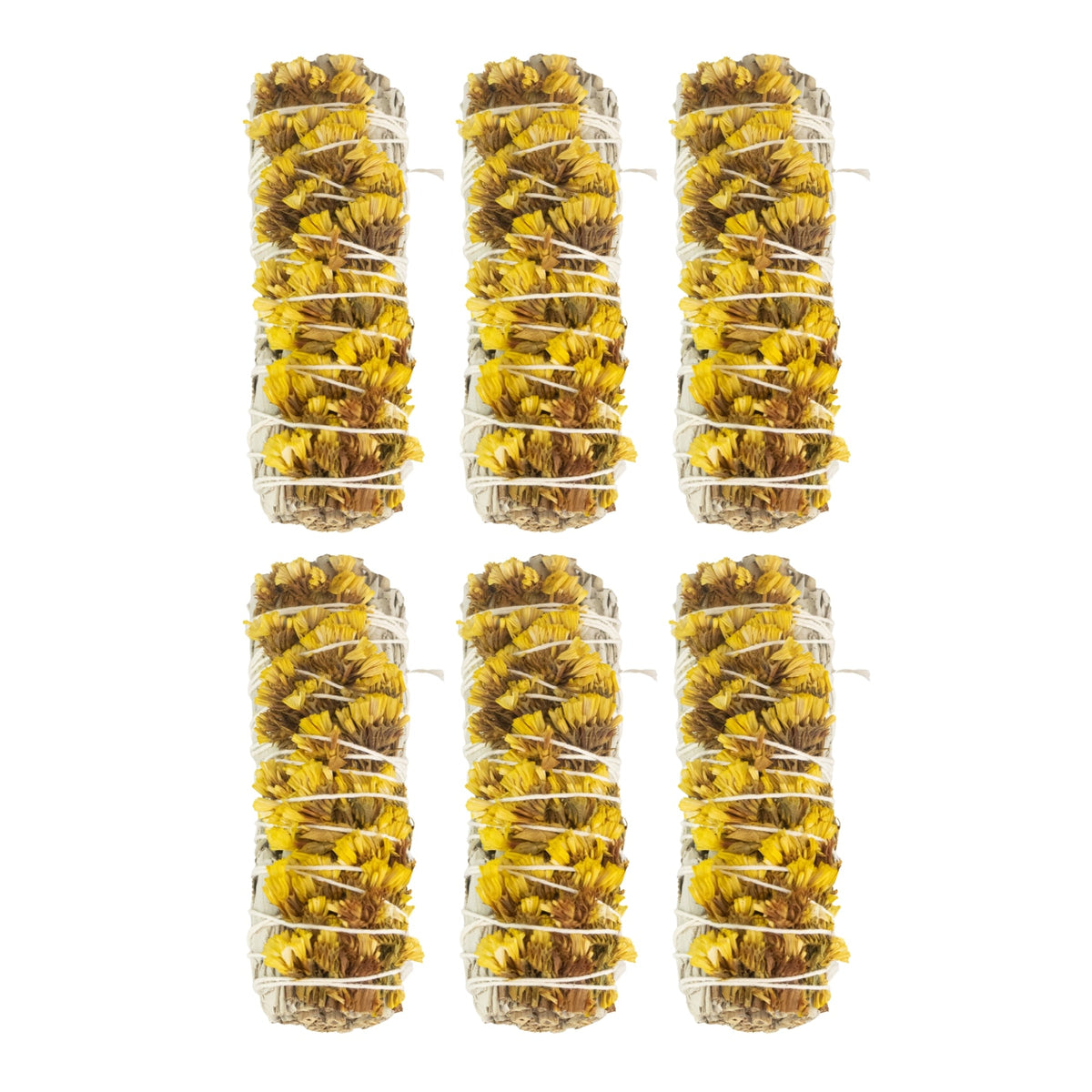 Sage with Yellow Sinuata Smudge Stick