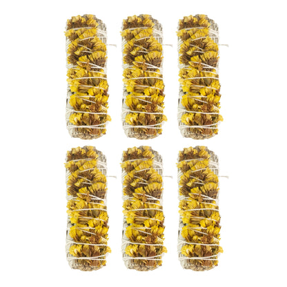 Sage with Yellow Sinuata Smudge Stick