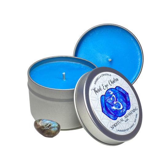 Third Eye Chakra Crystal Candle Tin