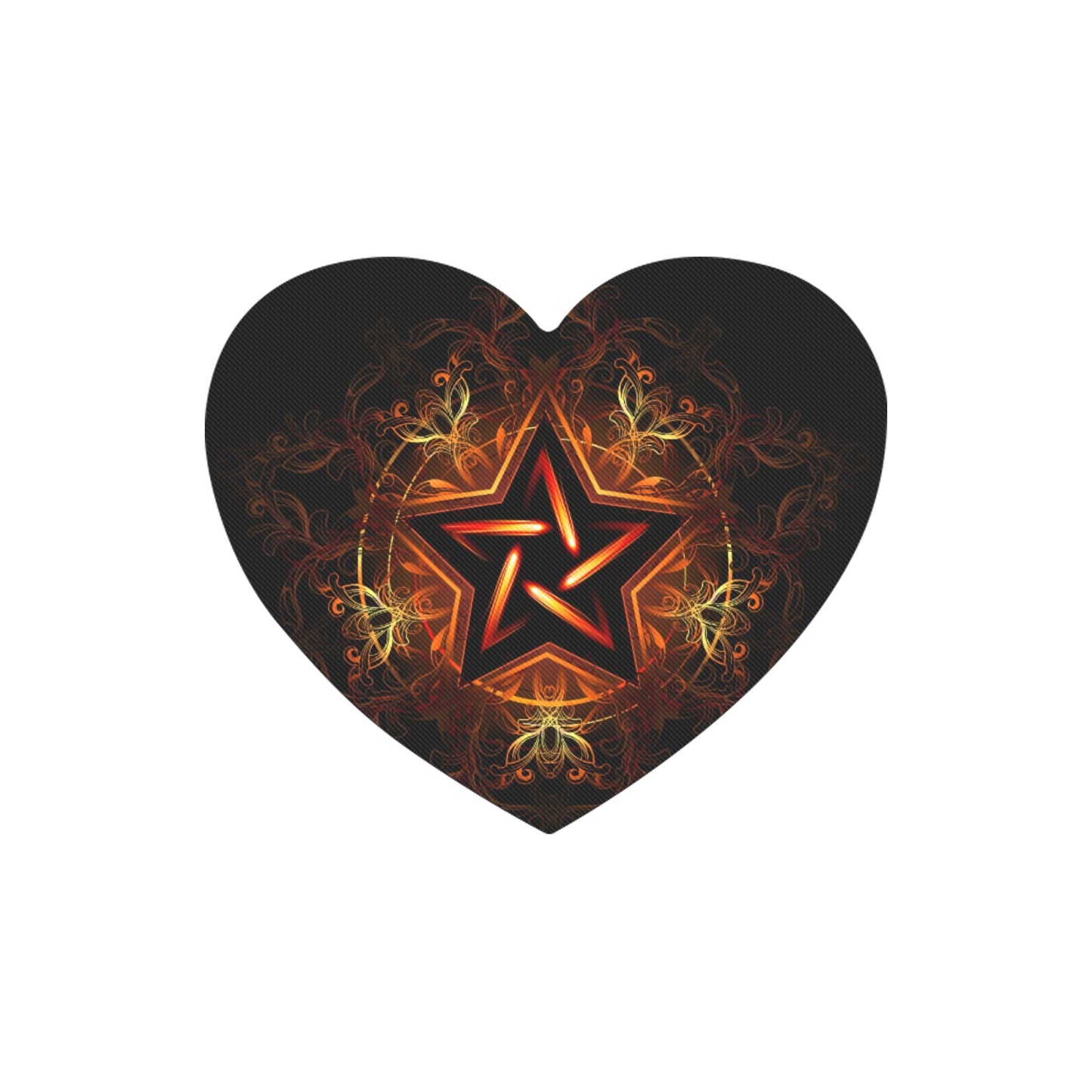 5 Point Star Heart-shaped Mousepad