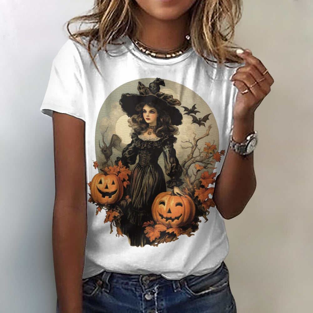 Halloween Witch Cotton T-Shirt