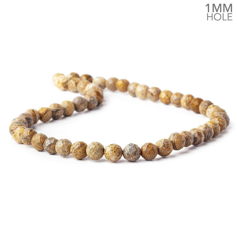 8mm Picture Jasper Faceted Round Beads, 16 inch