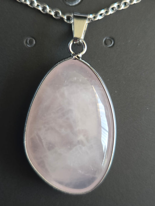 Crystal Pendant Necklace with Silver Wrap