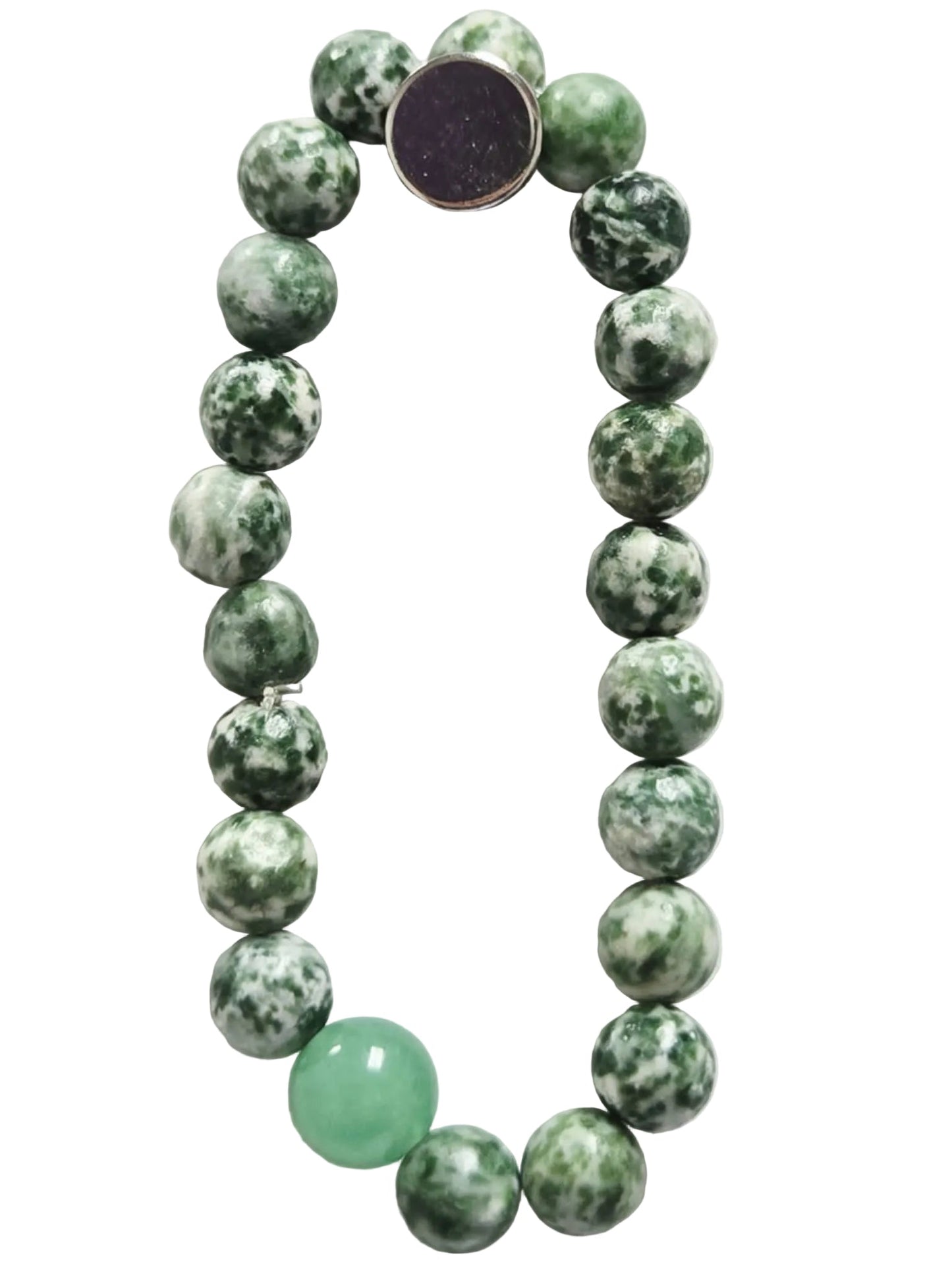 Tree Agate with Green Aventurine Bead Bracelet