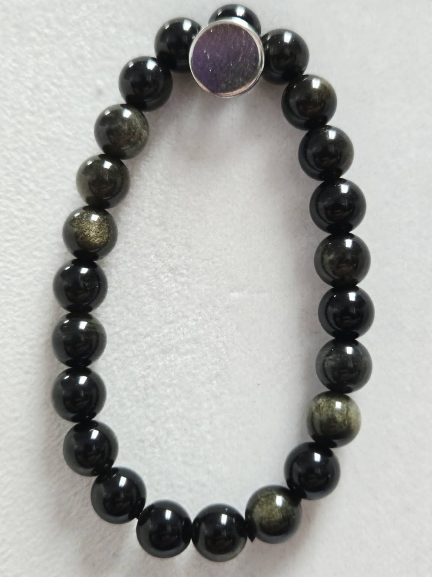 Obsidian Natural Stone Stretch Bracelet