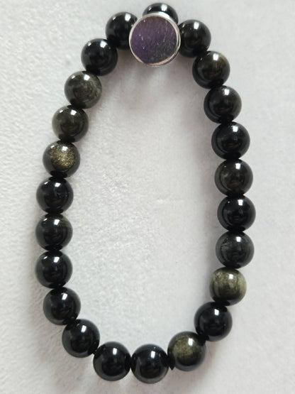Obsidian Natural Stone Stretch Bracelet