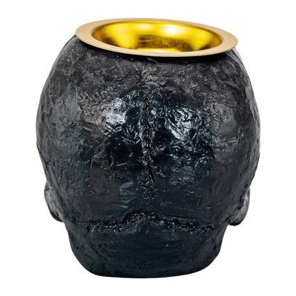 Black Skull Candle Holder