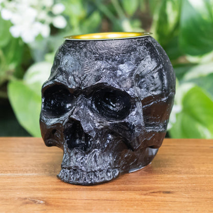 Black Skull Candle Holder