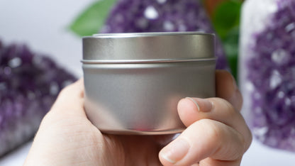 Crown Chakra Crystal Candle Tin