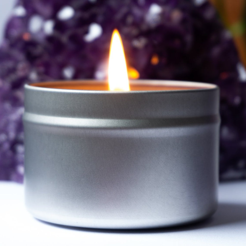 Root Chakra Crystal Candle Tin