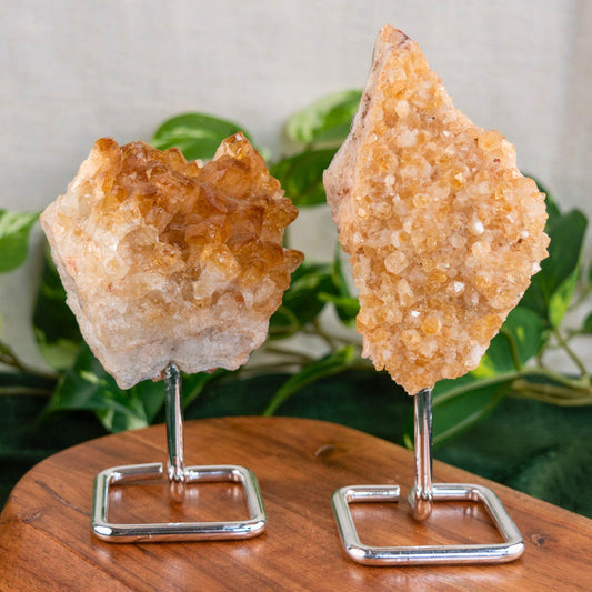 Druze Citrine on Stand