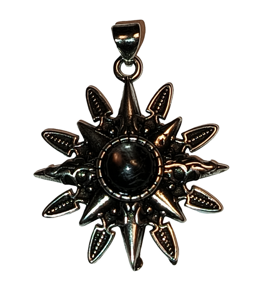 Black Agate Sun Pendant