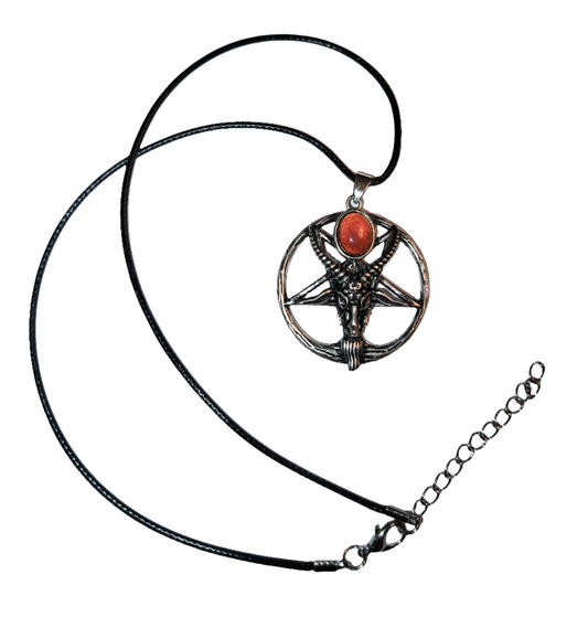 Baphomet with Carnelian Agate Pendant Necklace