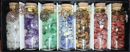 Gemstone Chip in Glass Bottle Gift Set