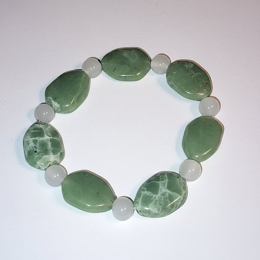 Serpentine and Quartz Bracelets