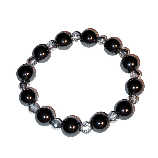 Hematite with Silver Beads Bracelet