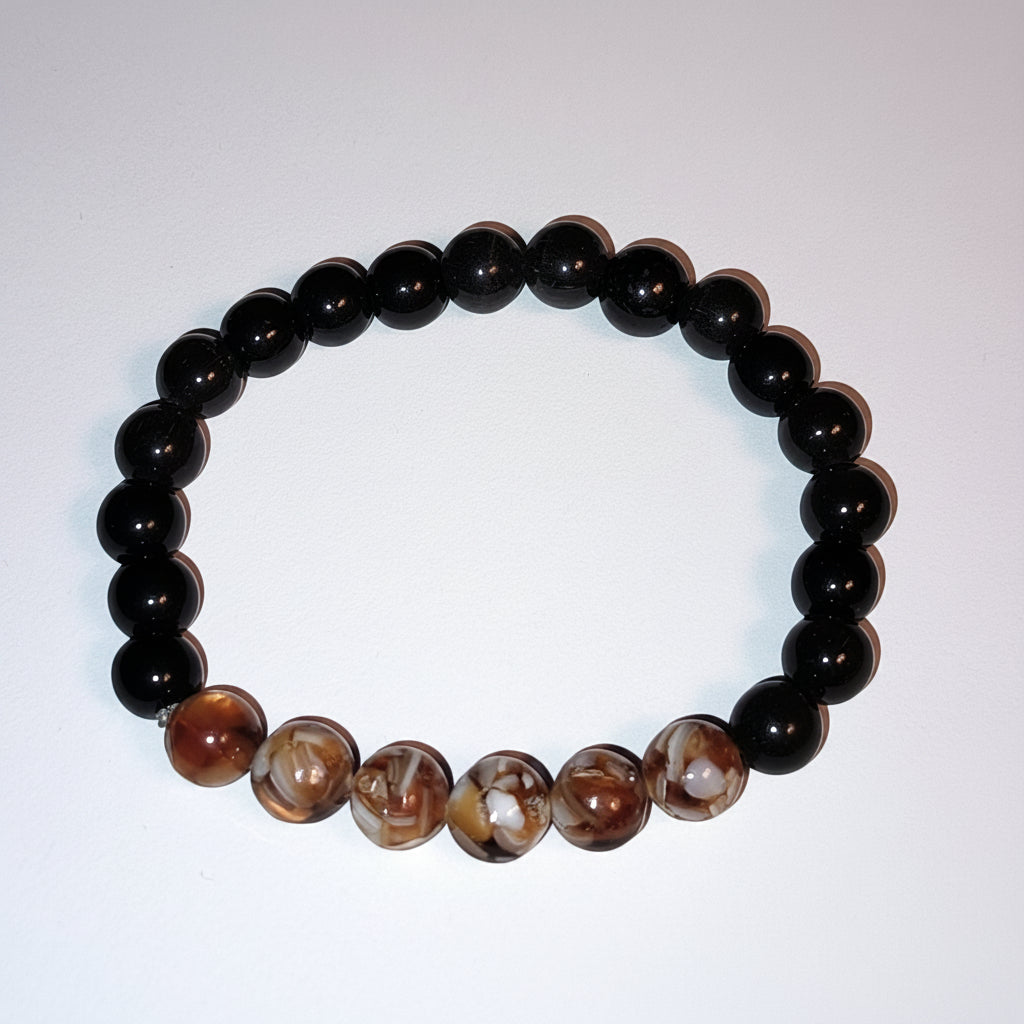 Carnelian and Black Agate Bracelet
