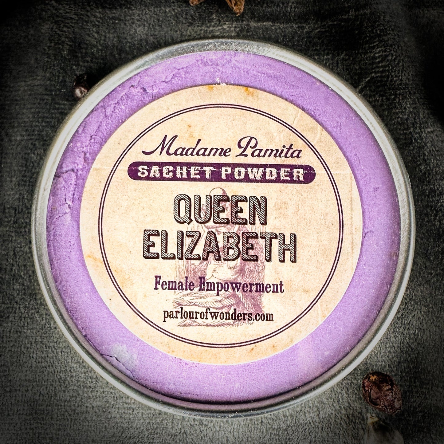 Queen Elizabeth Sachet Powder by Madame Pamita
