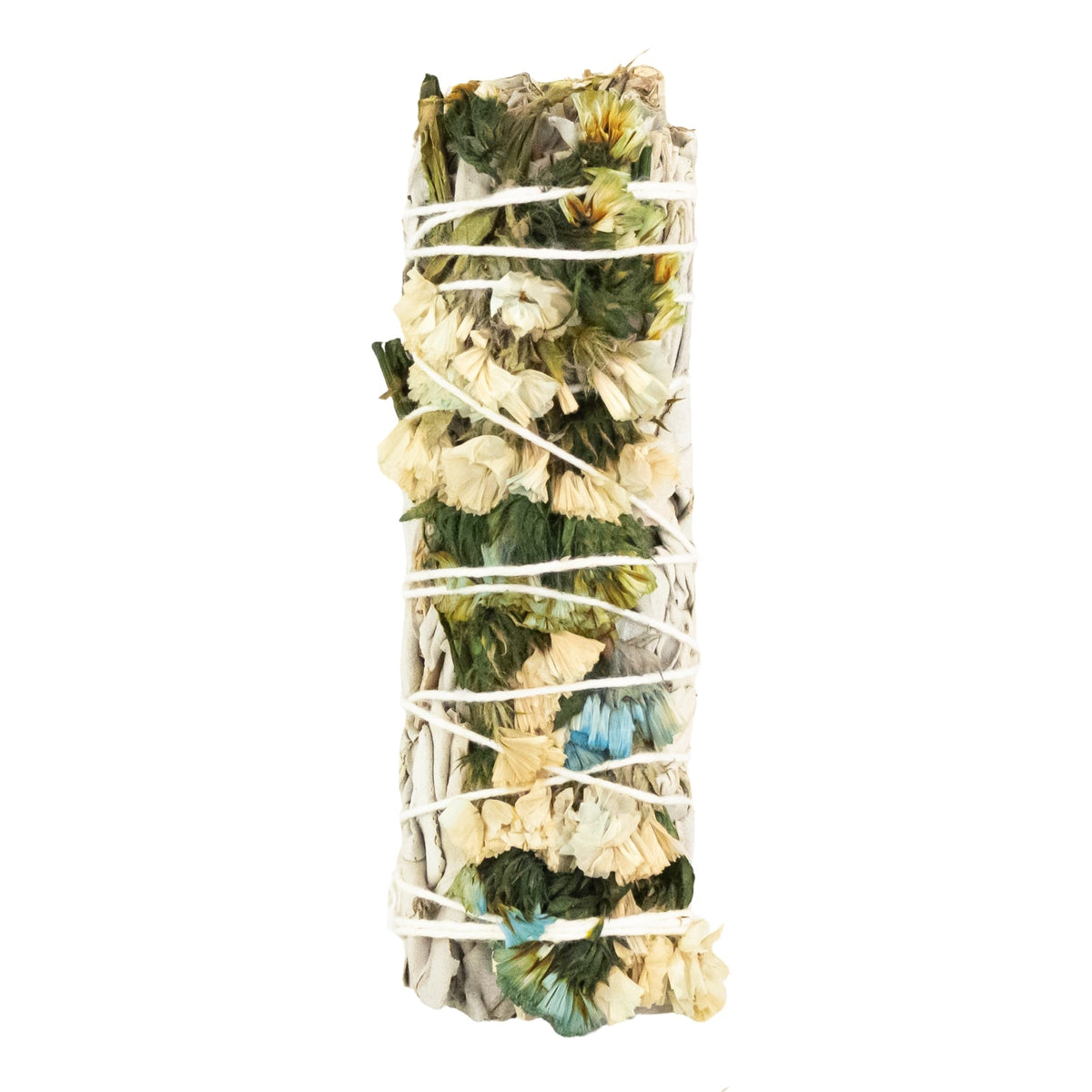 White Sage With Blue Sinuata Smudge Stick