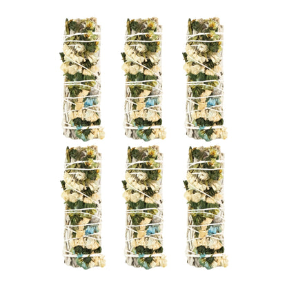 White Sage With Blue Sinuata Smudge Stick