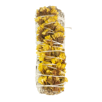 Sage with Yellow Sinuata Smudge Stick